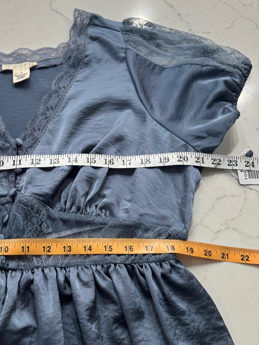 Torrid Babydoll Lace-Trim Peplum Blouse Short Sleeve Festival Feminine Boho 1X - Picture 7 of 8
